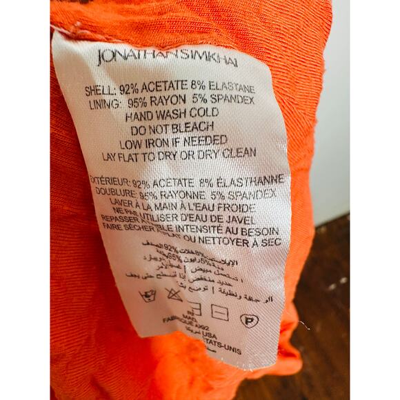JONATHAN SIMKHAI Orange Jersey A-Line Open Tie Back V-Neck Hayes Dress sz Small - Picture 11 of 16